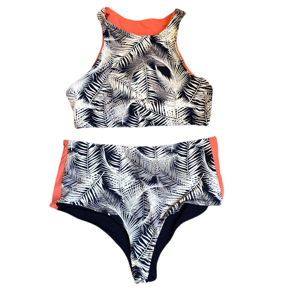 Carve Designs Halter Bikini Blue, White & Pink Size XL